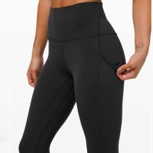 Lululemon Leggings Aligns with Pockets -Black, Size 6